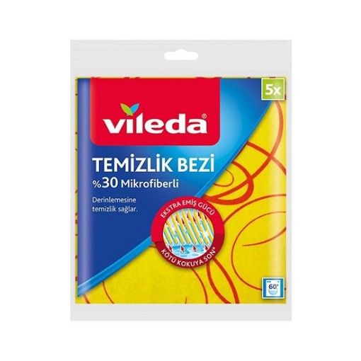VİLEDA TEMİZLİK BEZİ %30 MİKROFİBERLİ 5 Lİ. ürün görseli
