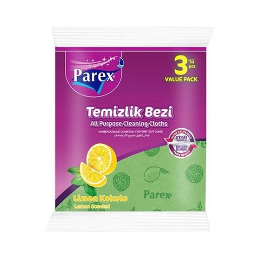 PAREX TEMİZLİK BEZİ KOKULU 3 LÜ LİMON. ürün görseli