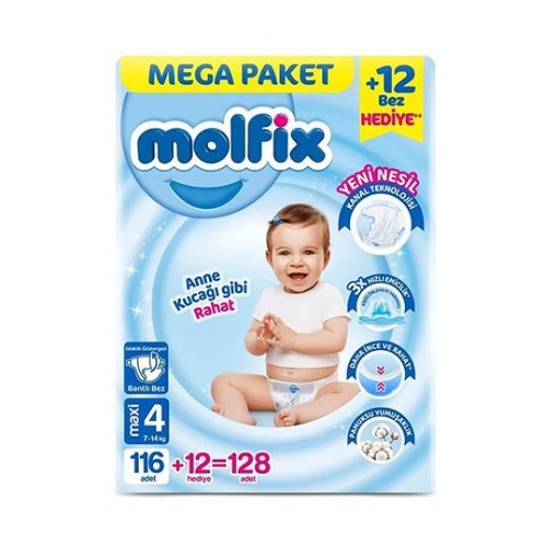 MOLFİX BEBEK BEZİ MEGA (4 NO). ürün görseli