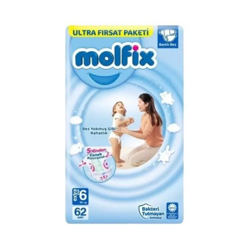 MOLFİX BEBEK BEZİ ULTRA FIRSAT PAKETİ (6 NO) 62 Lİ. ürün görseli